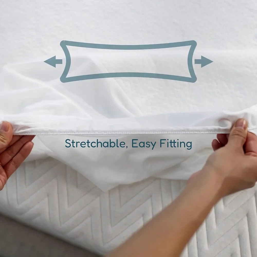 DreamOasis Waterproof Mattress Protector Twin Size, Bamboo Viscose, Machine Wash